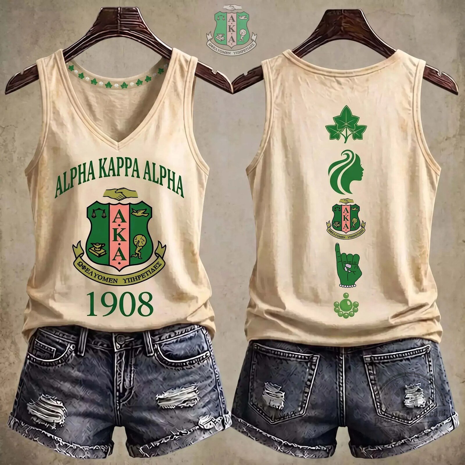 Alpha Kappa Alpha Sorority Incorporated 1908 Ivy Leaf Women's Tank Top