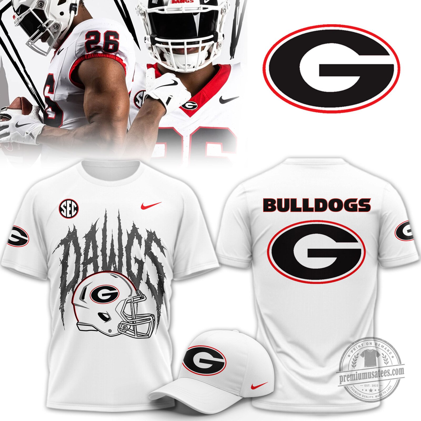 Georgia Bulldogs Whiteout Dress Code Limited Edition Football T-Shirt