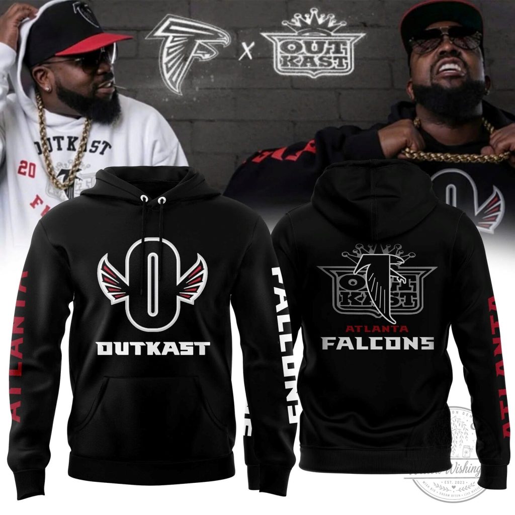 Outkast and Atlanta Falcons Black Pullover Hoodie Outkast and Atlanta Falcons Black Pullover Hoodie