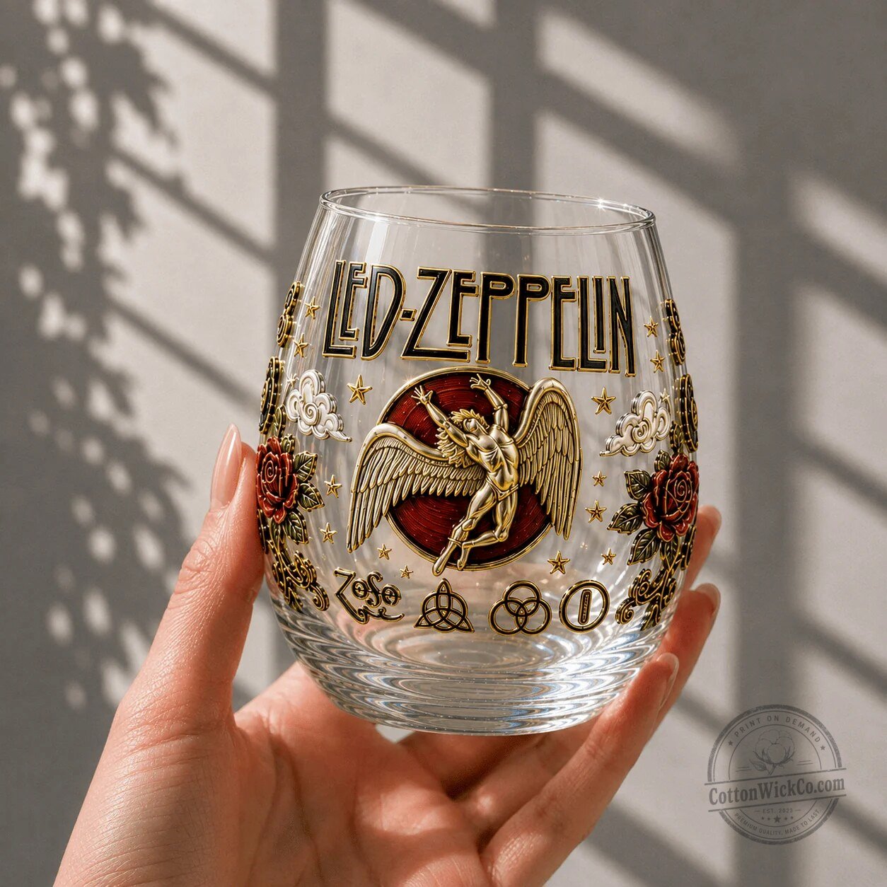 Rock and Roll Whiskey Glass Set by Led Zeppelin 5 Rock and Roll Whiskey Glass Set by Led Zeppelin