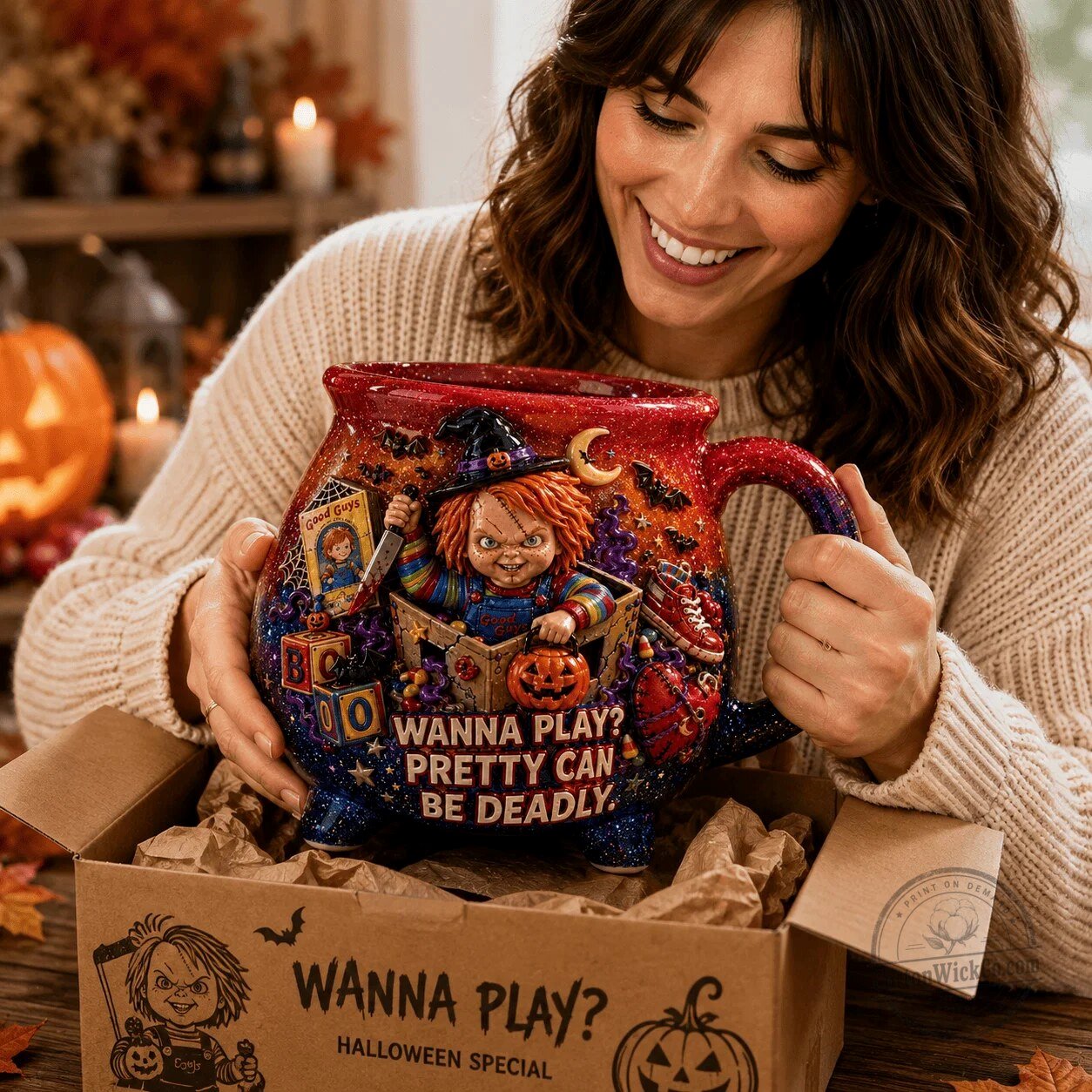 Chucky Wanna Play Pretty Can Be Deadly Halloween Witch Cauldron Mug 5 Chucky Wanna Play Pretty Can Be Deadly Halloween Witch Cauldron Mug