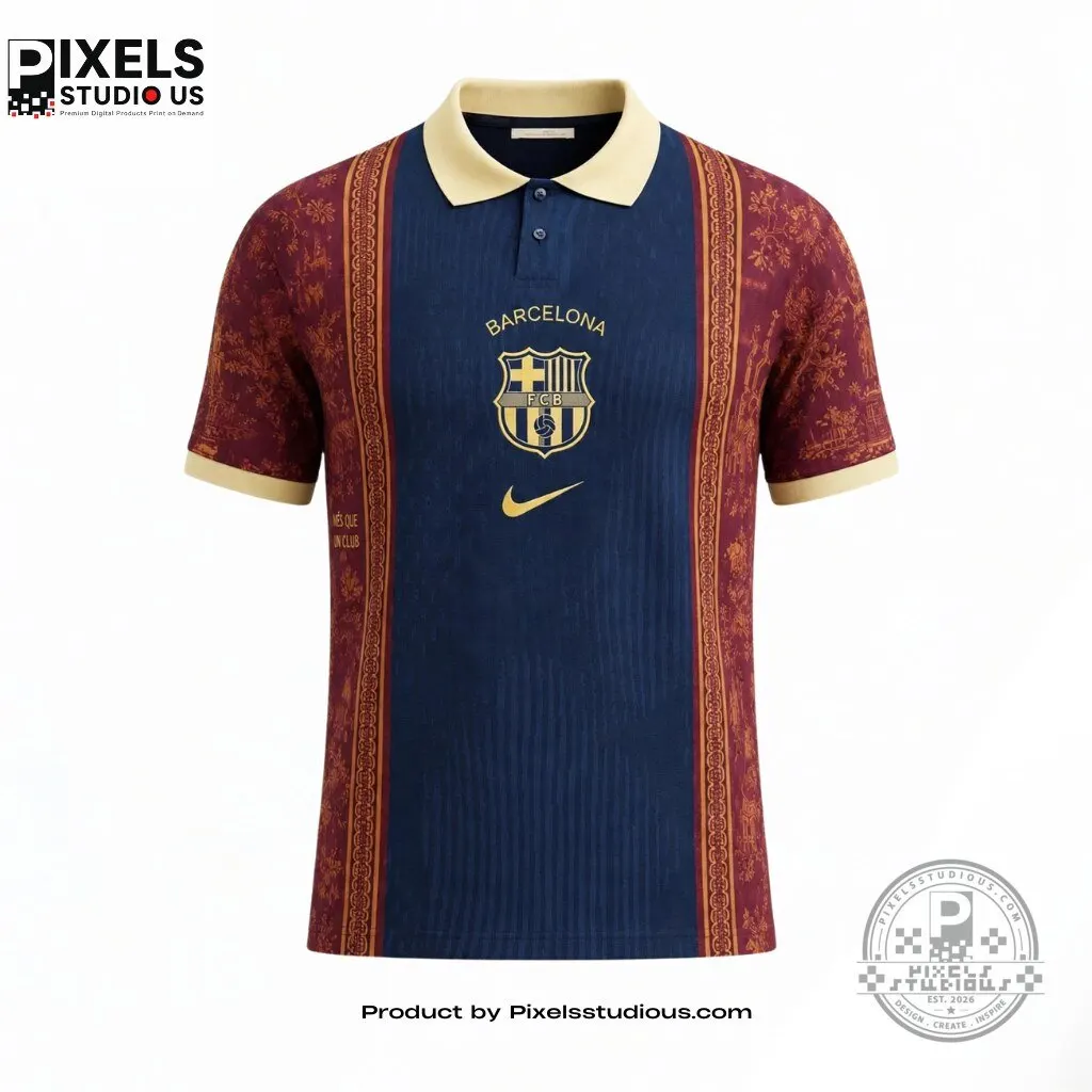 FC Barcelona x Nike x Dior Toile de Jouy Paris Concept Polo Shirt