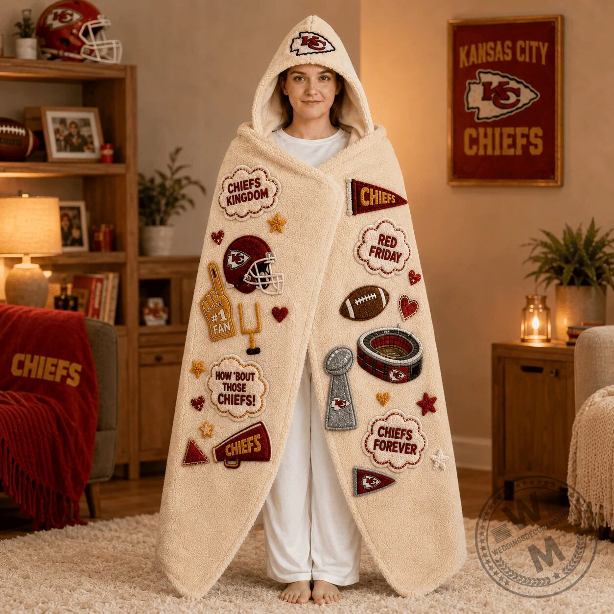Kansas City Chiefs Football Team Mascot Hooded Blanket 5 Kansas City Chiefs Football Team Mascot Hooded Blanket