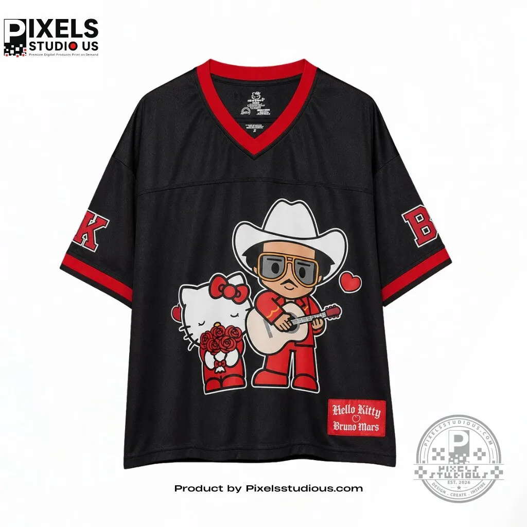 Bruno Mars x Hello Kitty The Romantic Tour Football Jersey