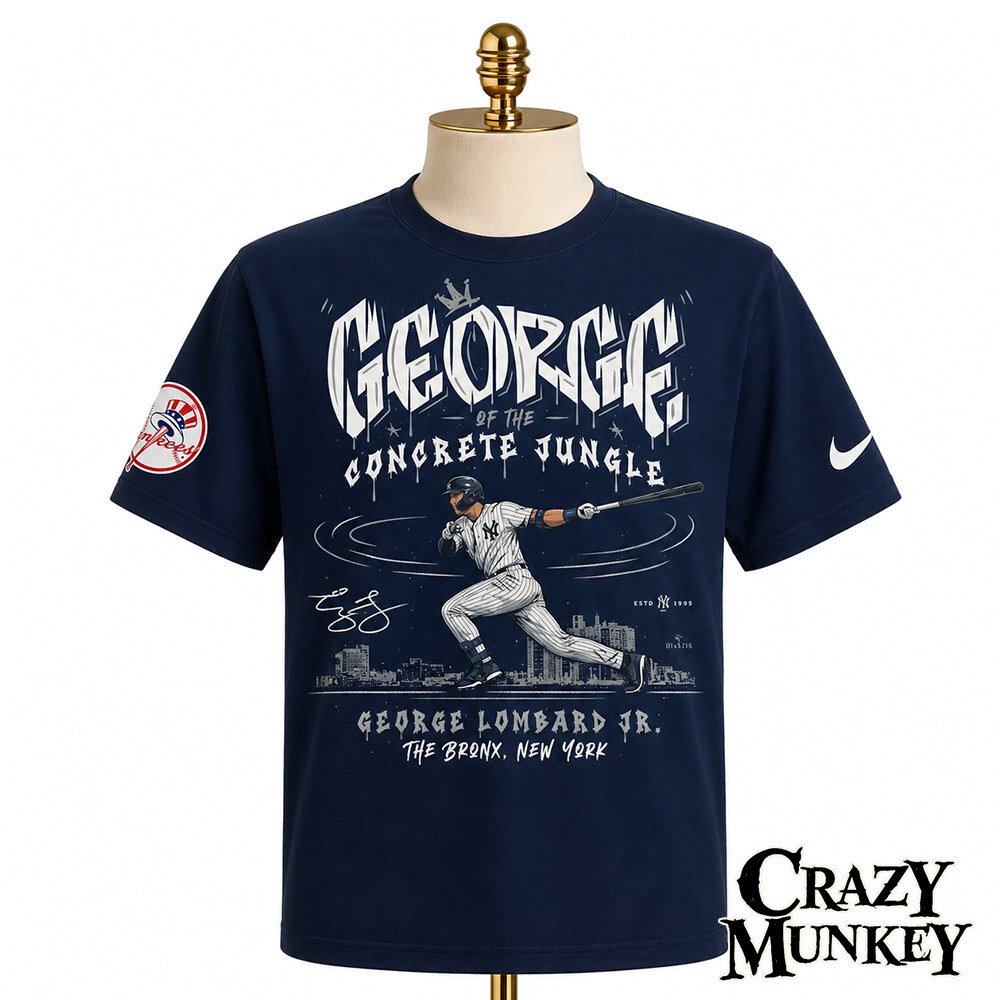 New York Yankees George Lombard Jr Concrete Jungle Navy Fan Shirt | Apparel 5 New York Yankees George Lombard Jr Concrete Jungle Navy Fan Shirt | Apparel