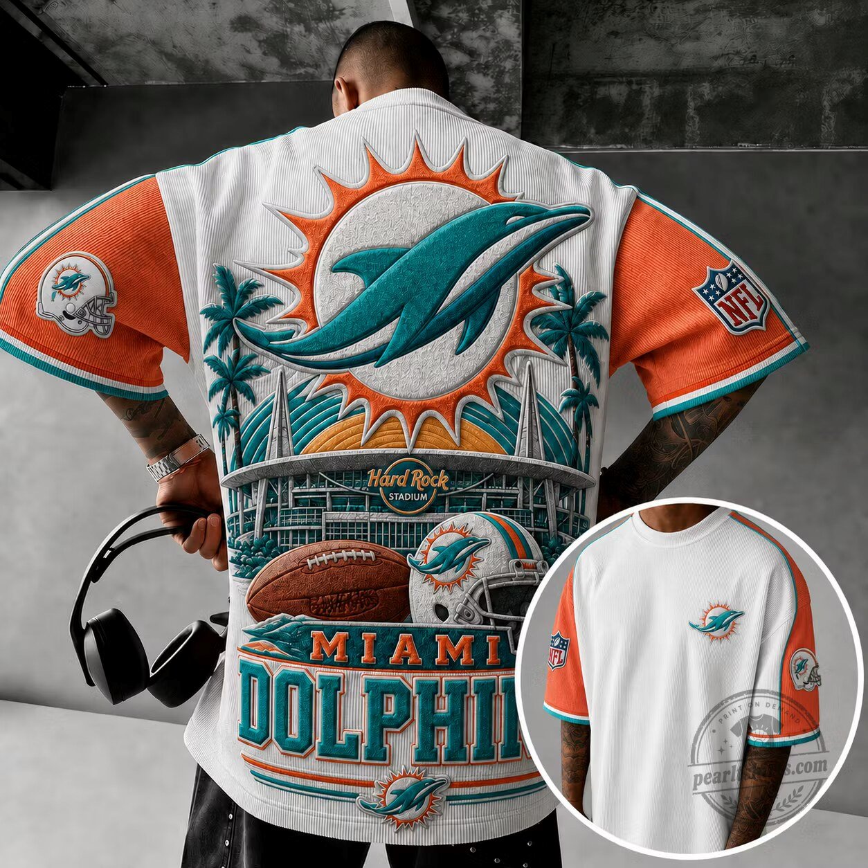 Miami Dolphins Hard Rock Stadium NFL Football Team Hawaiian Shirt