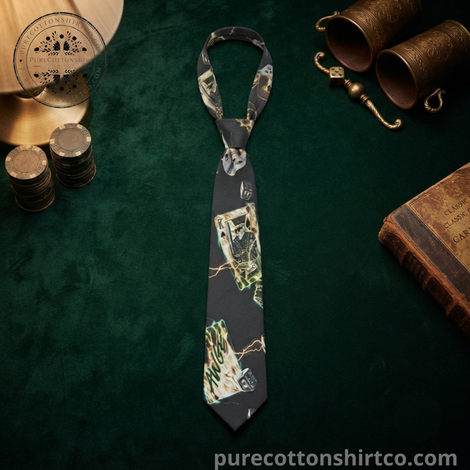 3 BTS JIN Vintage Playing Cards Necktie – BTS WORLD TOUR ‘ARIRANG’ IN TORONTO — image 2