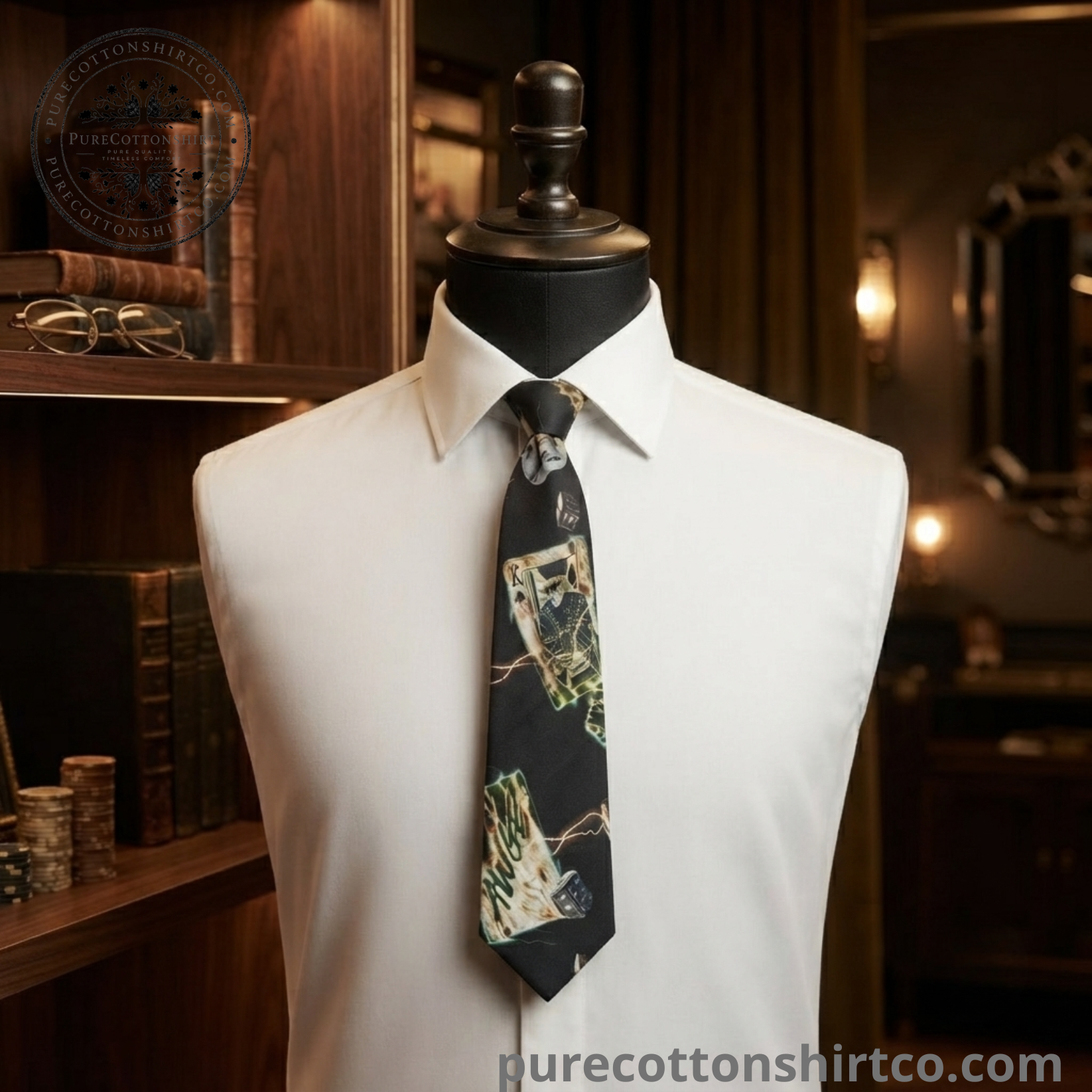 4 BTS JIN Vintage Playing Cards Necktie – BTS WORLD TOUR ‘ARIRANG’ IN TORONTO — image 3