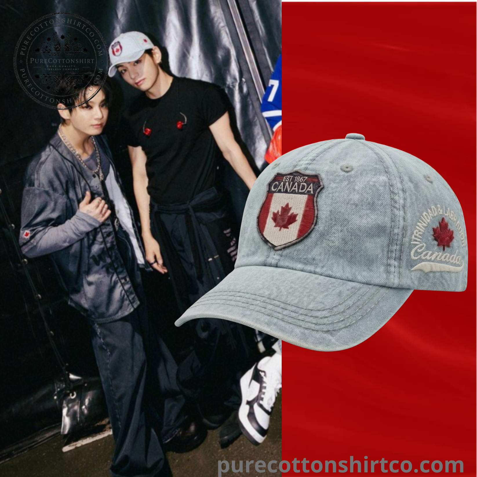 BTS V Canada Flag Vintage Cap - BTS WORLD TOUR 'ARIRANG' IN TORONTO