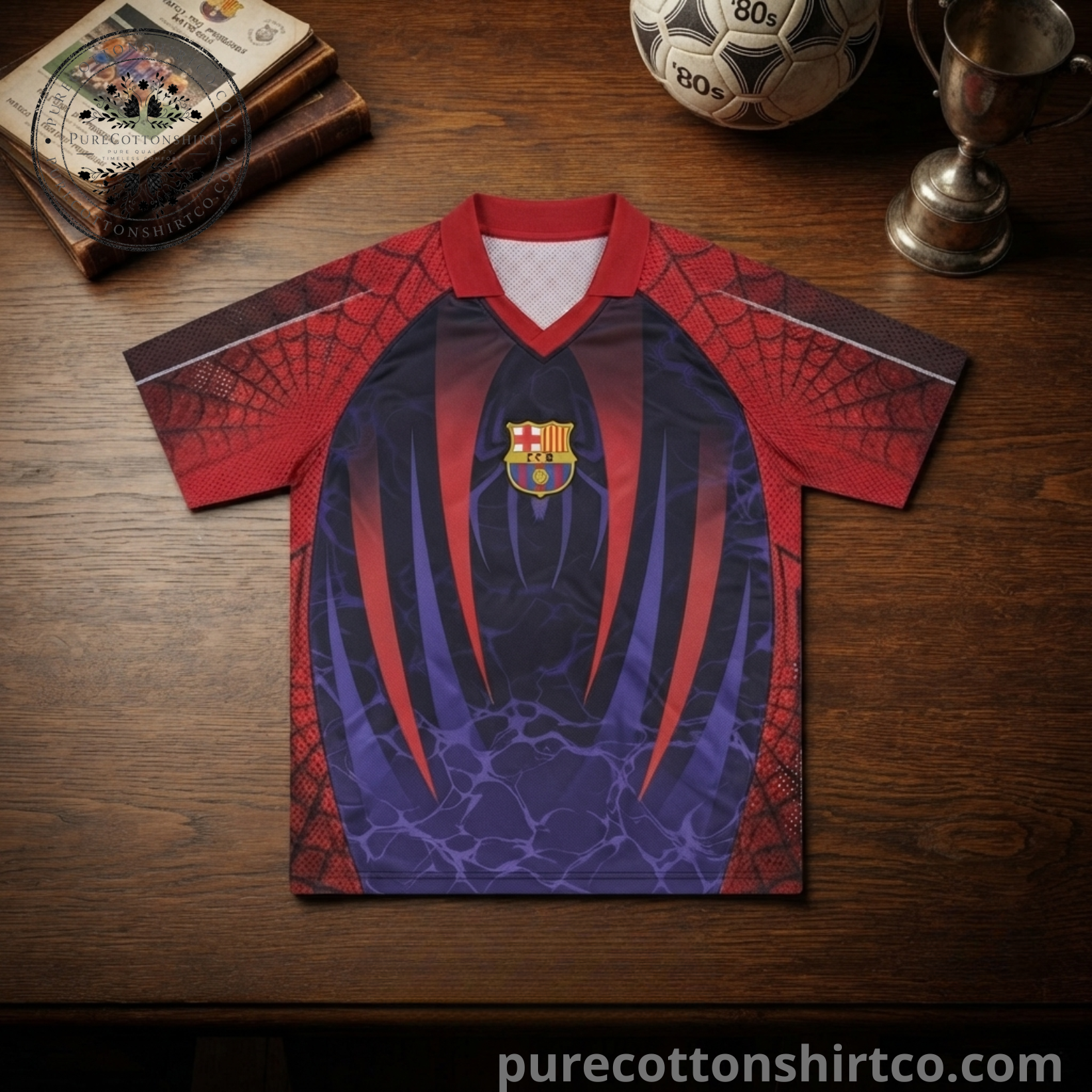 6 Barcelona x Spiderman V-neck Polo Jersey — image 2
