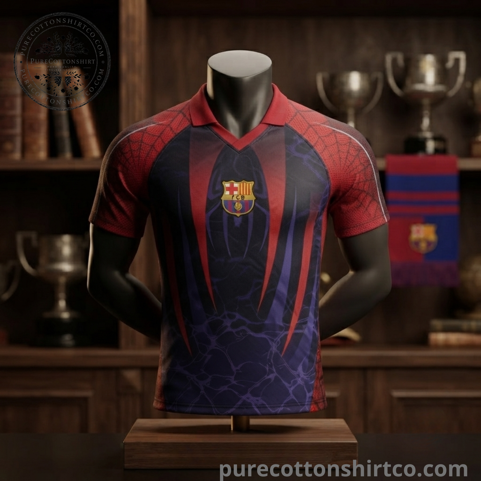 7 Barcelona x Spiderman V-neck Polo Jersey — image 3