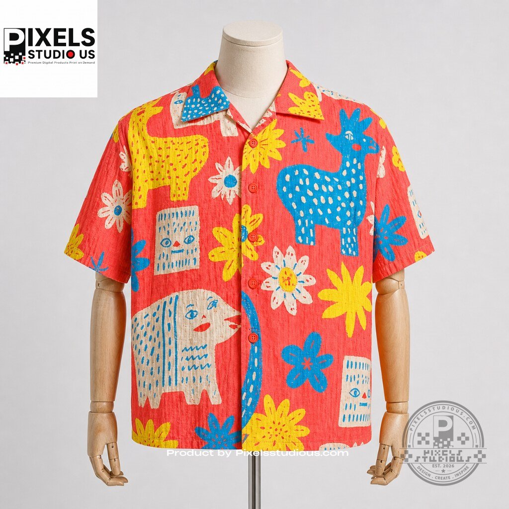 Erling Haaland x Casablanca Animal Llama Print Hawaiian Shirt 6 Erling Haaland x Casablanca Animal Llama Print Hawaiian Shirt 3D shirt or sports jersey with all-over print design