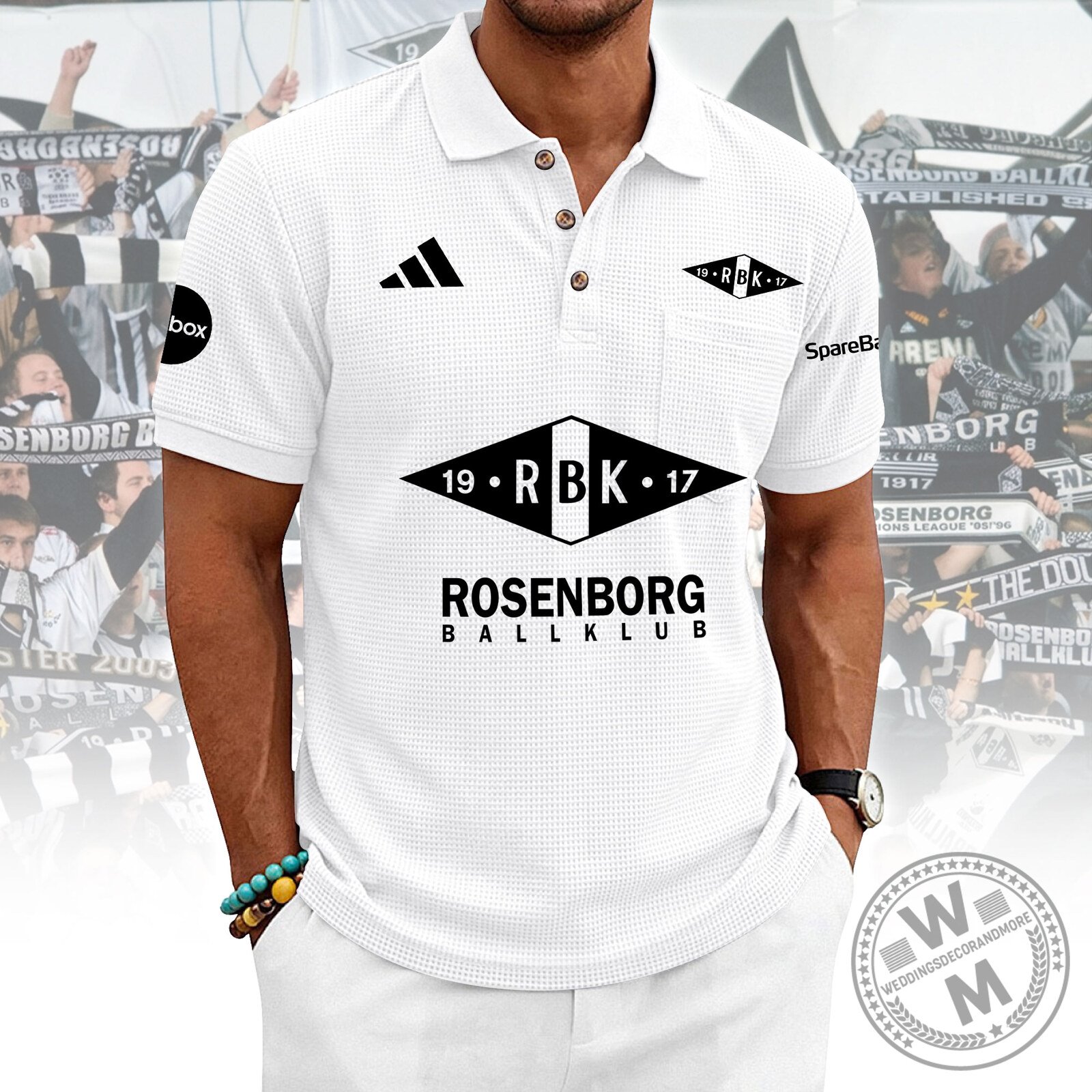 Rosenborg Ballklub Football Club White Polo Shirt