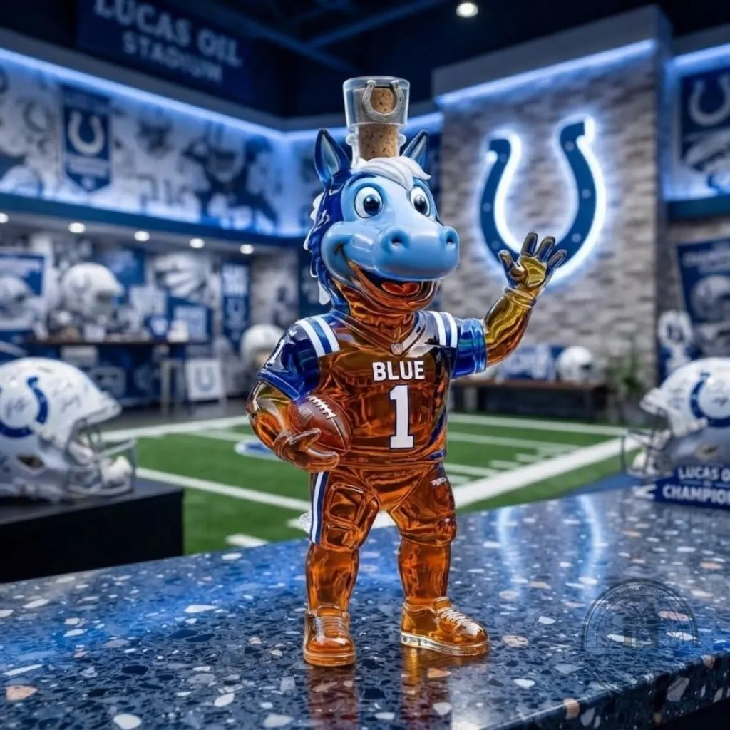 Indianapolis Colts Blue Mascot Whiskey Bottle Indianapolis Colts Blue Mascot Whiskey Bottle