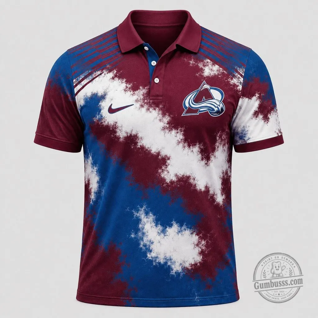 Colorado Avalanche NHL Grunge Style Polo Shirt for Men 35 Colorado Avalanche NHL Grunge Style Polo Shirt for Men