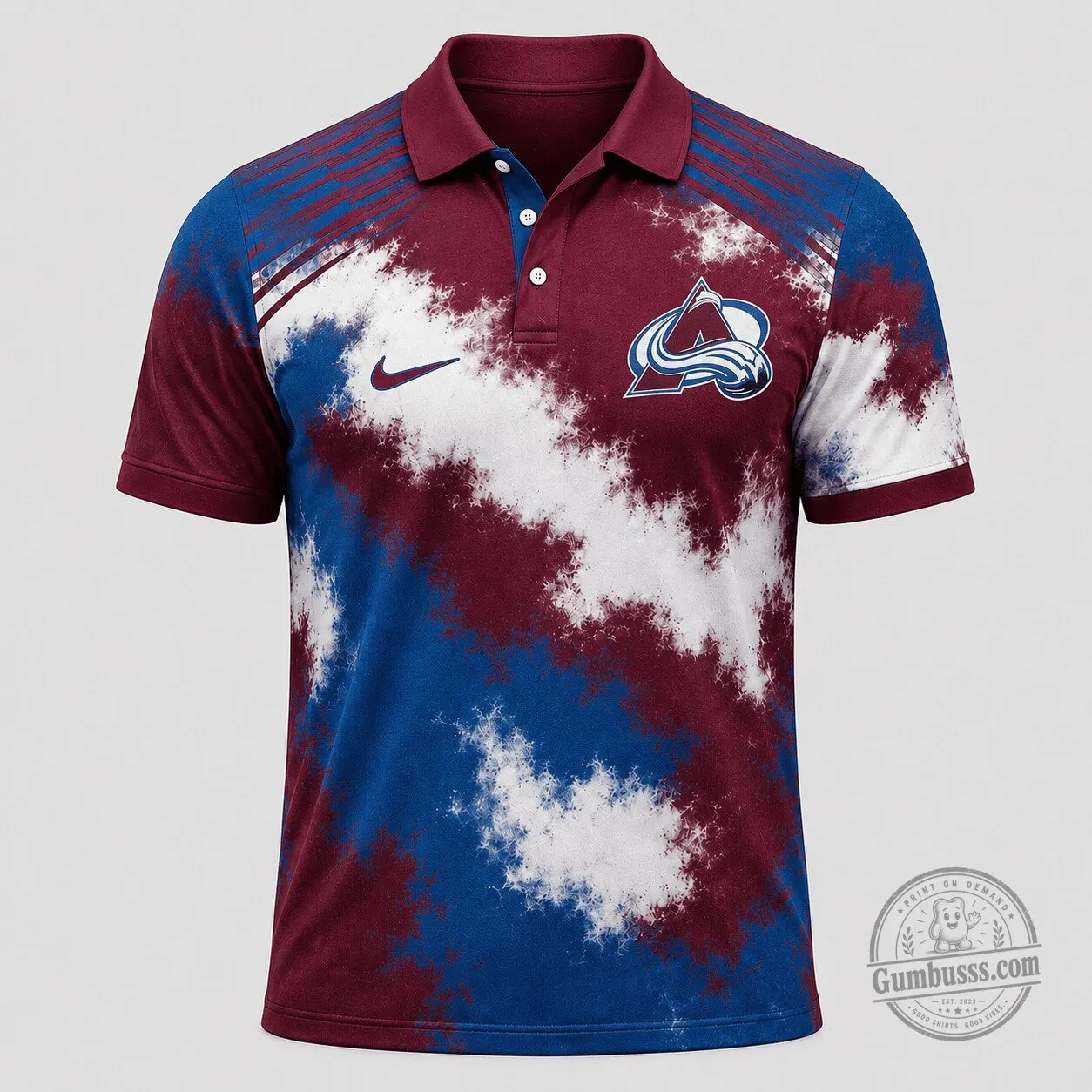 Colorado Avalanche NHL Grunge Style Polo Shirt for Men