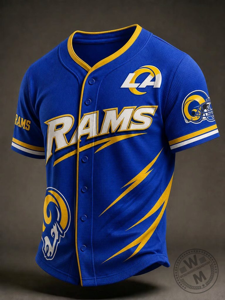 Los Angeles Rams Baseball Team Fan Button-Up Jersey
