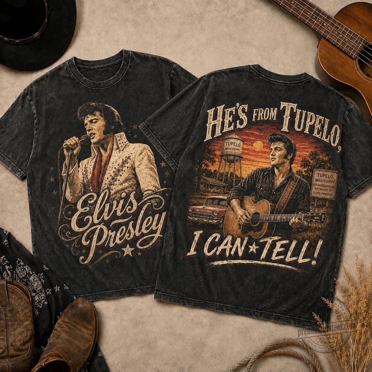 Elvis Presley Tupelo Mississippi Vintage Portrait Graphic T-Shirt