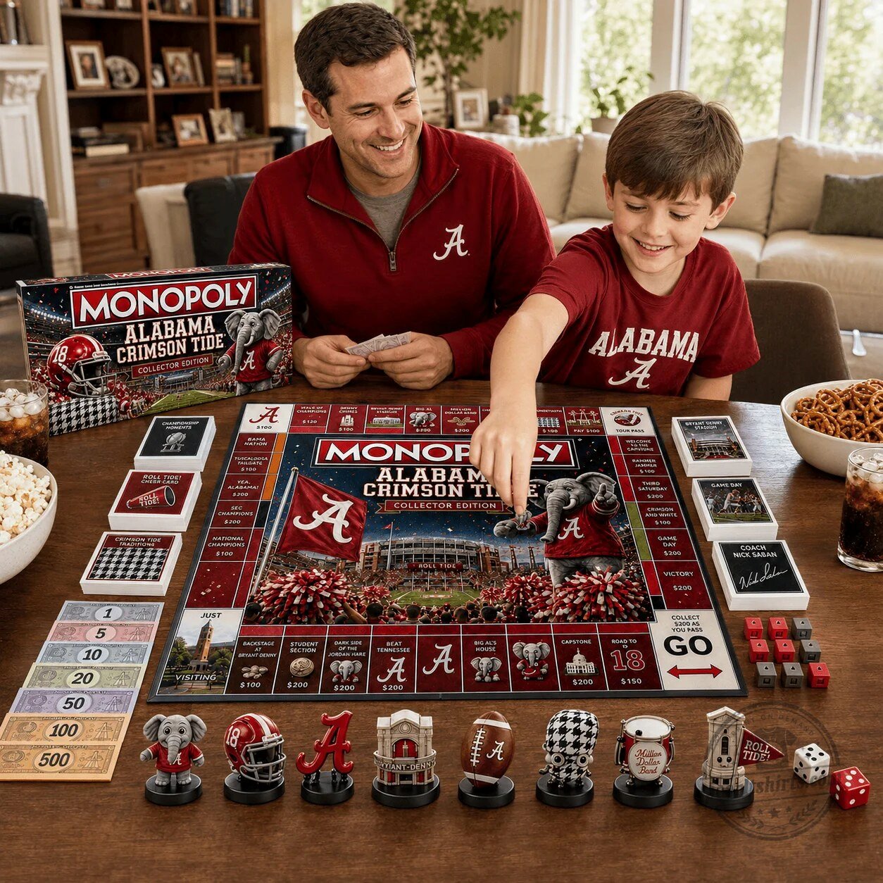 Collector's Edition Board Game of Monopoly featuring Alabama Crimson Tide 5 Collector