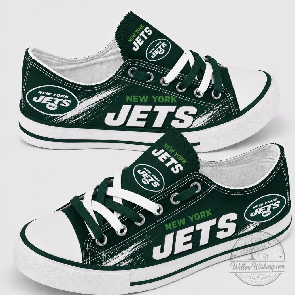 New York Jets Football Team Low Top Canvas Shoes New York Jets Football Team Low Top Canvas Shoes