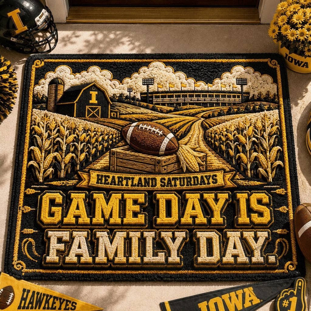 Iowa Hawkeyes Football Game Day Is Family Day Doormat Iowa Hawkeyes Football Game Day Is Family Day Doormat