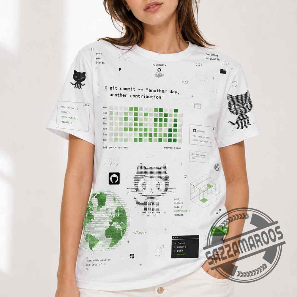 GitHub Contribution Graph Developer T-Shirt – Git Commit Octocat Graphic Tee for Programmers & Coders GitHub Contribution Graph Developer T-Shirt – Git Commit Octocat Graphic Tee for Programmers & Coders