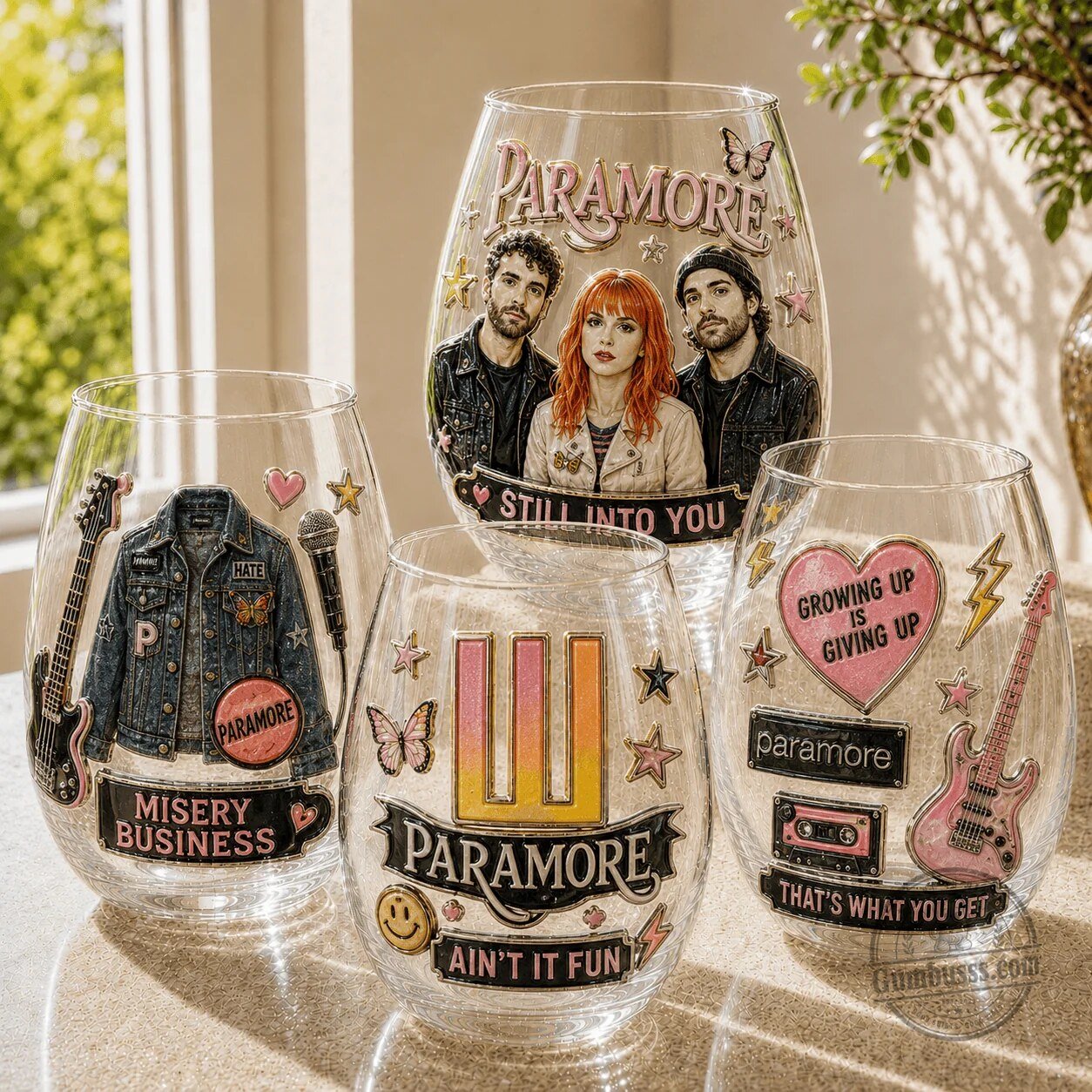 Paramore Band Misery Business Still Into You Lyrics Stemless Wine Glass