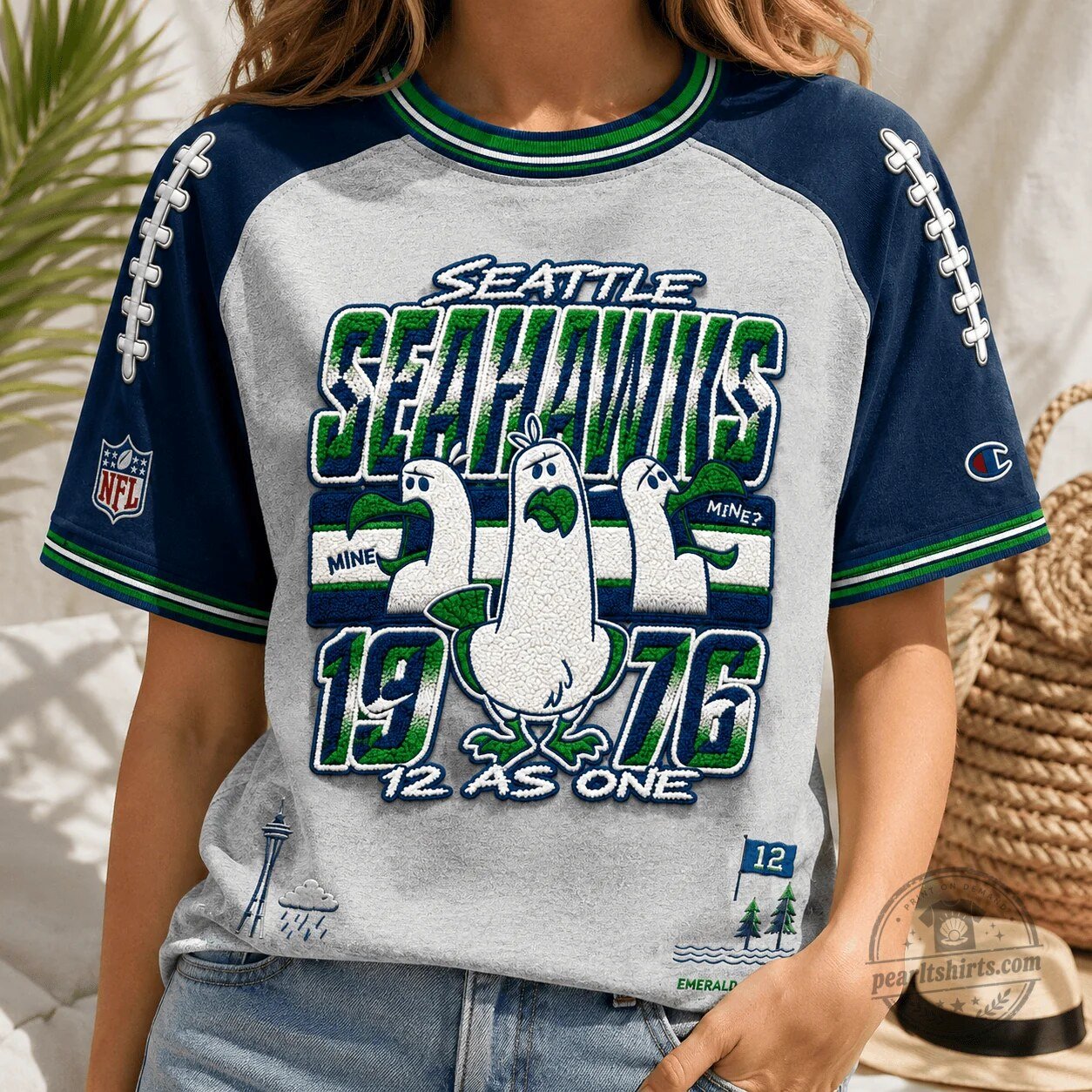 Seattle Seahawks Football Team 1976 Mine 12 As One Short Sleeve T-Shirt 5 Seattle Seahawks Football Team 1976 Mine 12 As One Short Sleeve T-Shirt