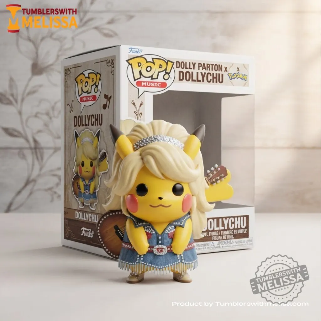 Dolly Parton x Pokemon Pikachu Dollychu Funko Pop Figures Doll Dolly Parton Pikachu "Dollychu" Funko Pop Vinyl Figure
