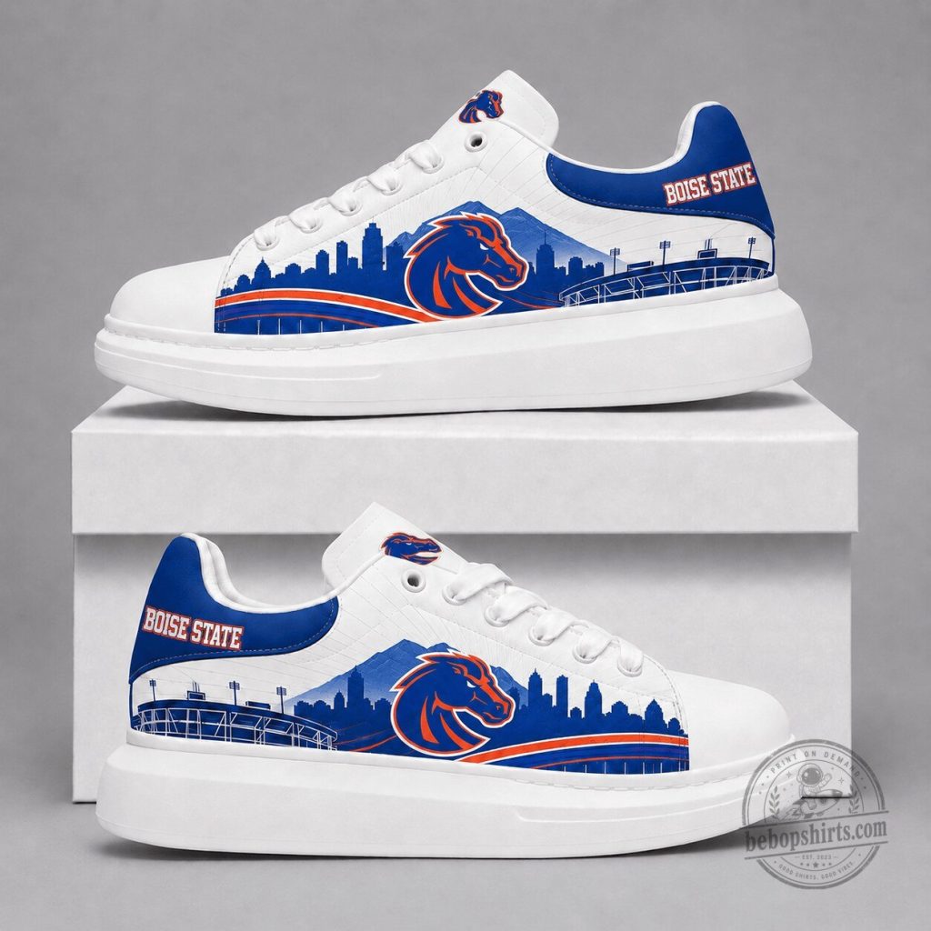 Boise State Broncos Football Team Skyline Design Shoes Boise State Broncos Football Team Skyline Design Shoes