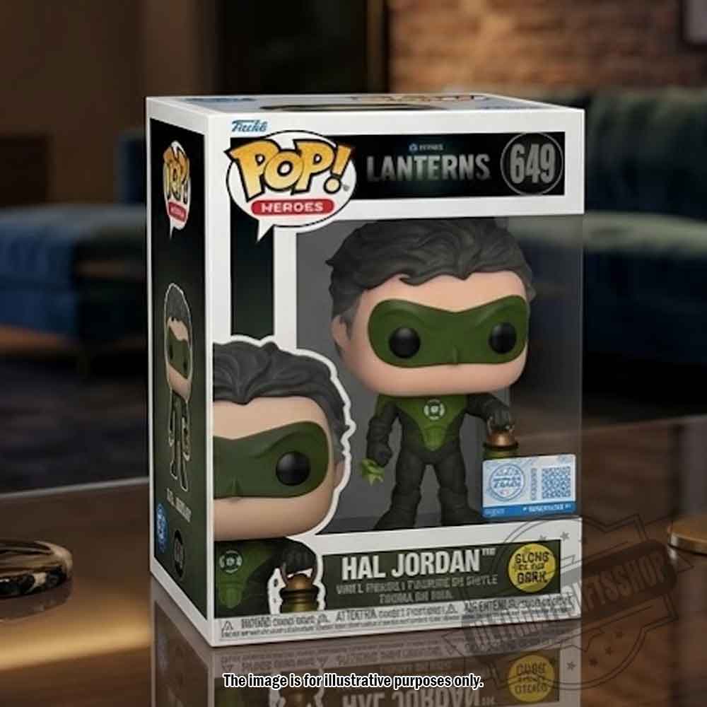 Funko Pop! DC Lanterns Hal Jordan #649 Glows In The Dark Vinyl Figure - Special Edition Collectible Funko Pop! DC Lanterns Hal Jordan #649 Glows In The Dark Vinyl Figure - Special Edition Collectible