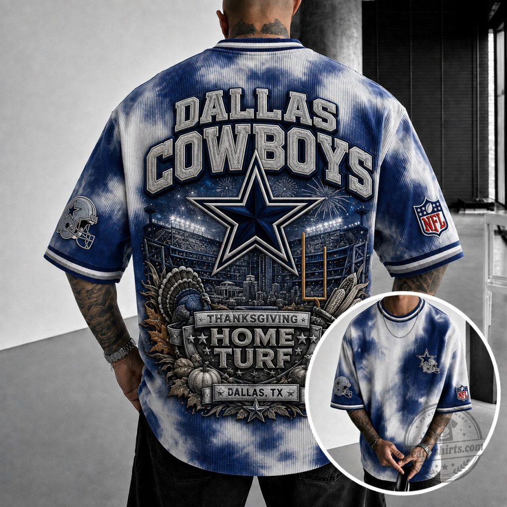 Dallas Cowboys Thanksgiving Home Turf Football Stadium Tie-Dye T-Shirt Dallas Cowboys Thanksgiving Home Turf Football Stadium Tie-Dye T-Shirt