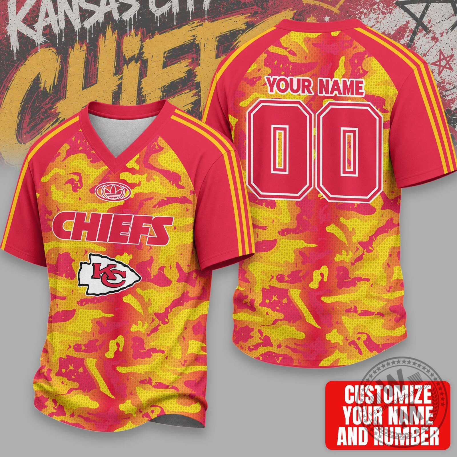 Custom Camouflage Football Jersey for Kansas City Chiefs Fans