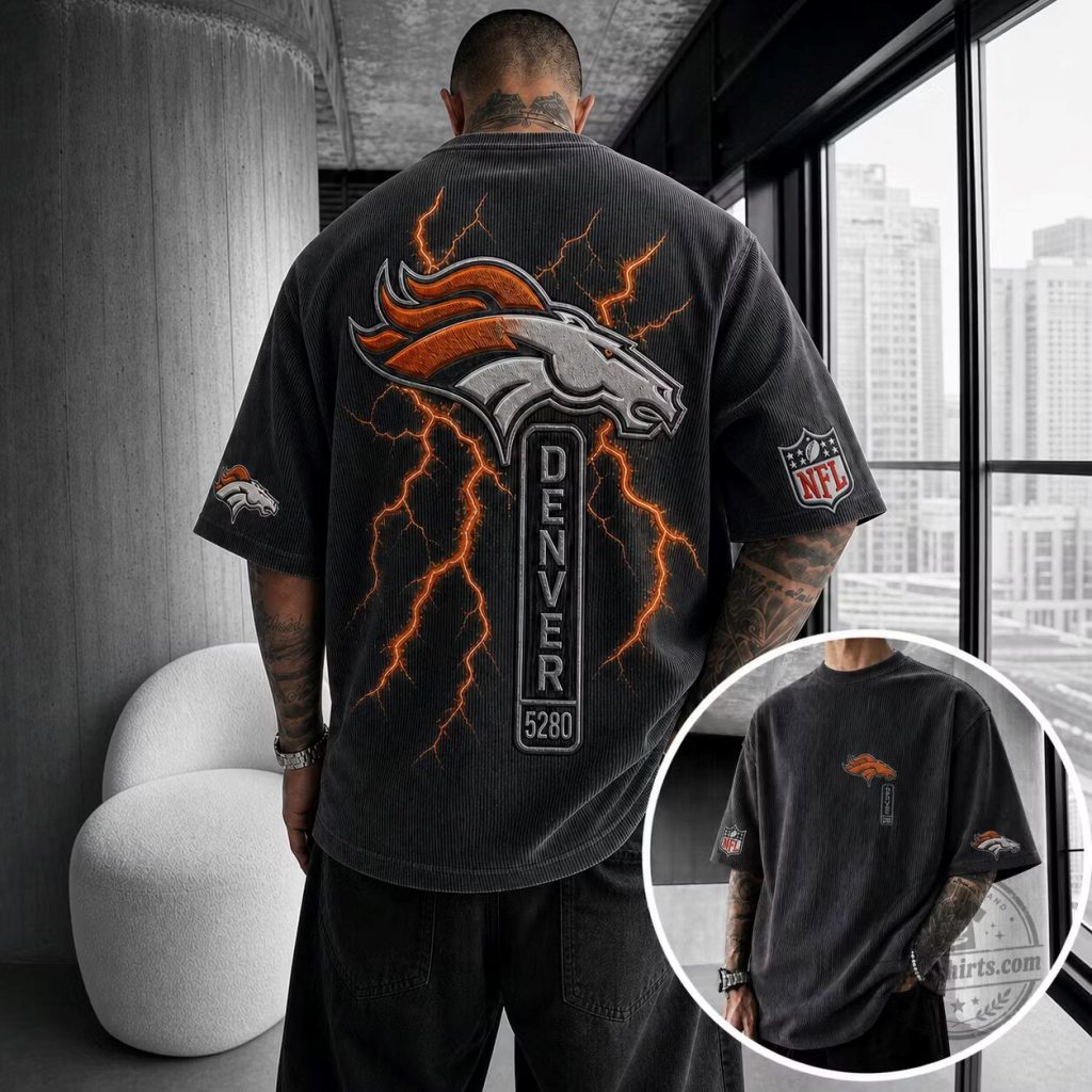 Denver Broncos National Football League Lightning Corduroy T-Shirt Denver Broncos National Football League Lightning Corduroy T-Shirt
