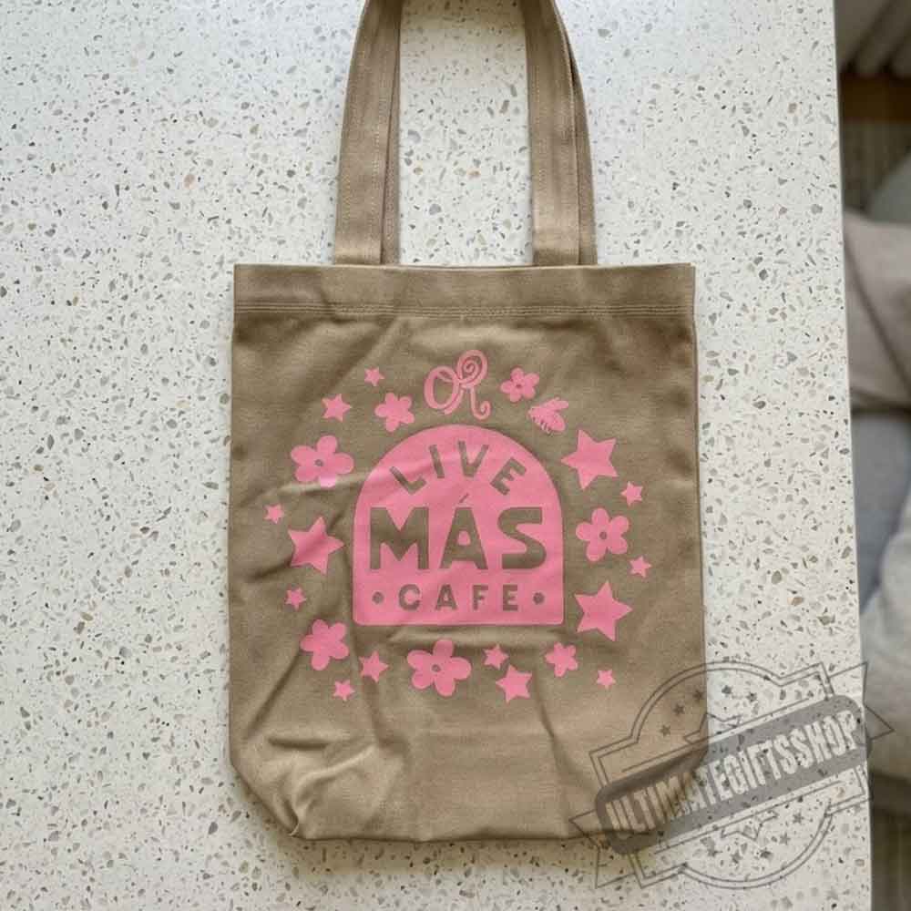 Olivia Rodrigo x Taco Bell Live Más Café Canvas Brown Tote Bag