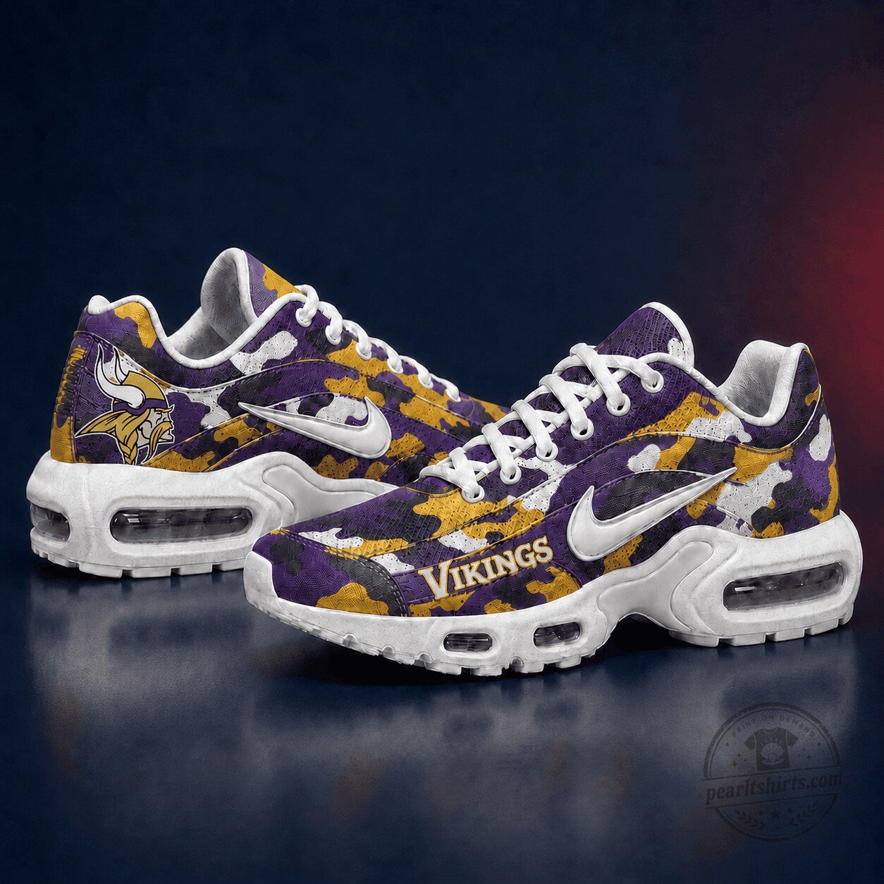Minnesota Vikings Purple Gold Camouflage Pattern Fan Shoes