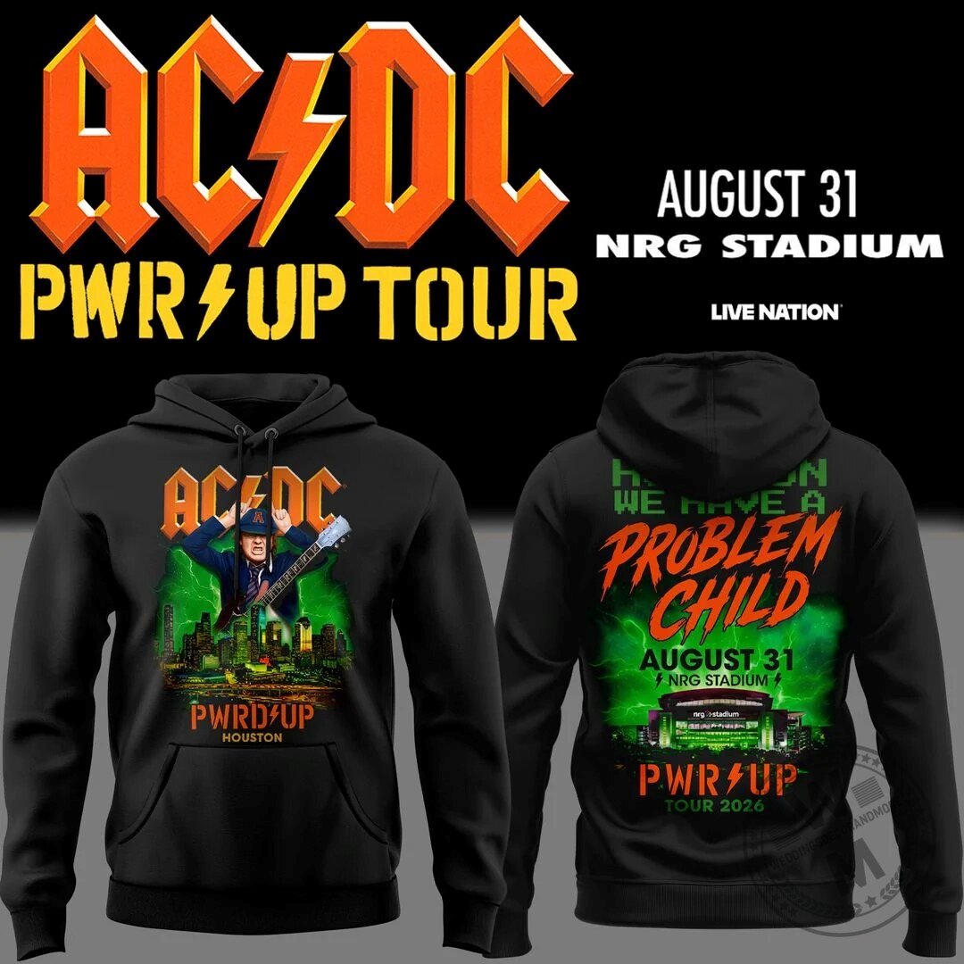 AC/DC Power Up Tour Houston August 31 NRG Stadium Concert Hoodie