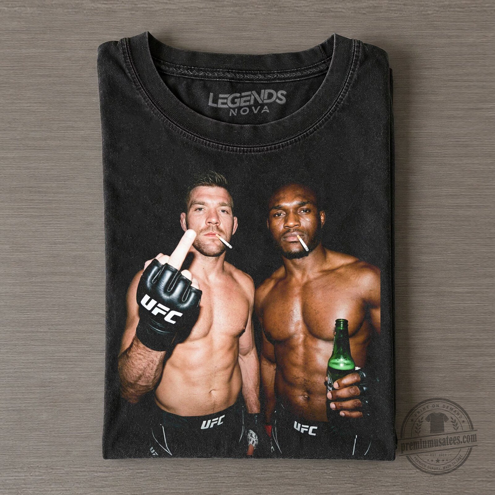 Dricus du Plessis and Kamaru Usman UFC Fighters Black T-Shirt