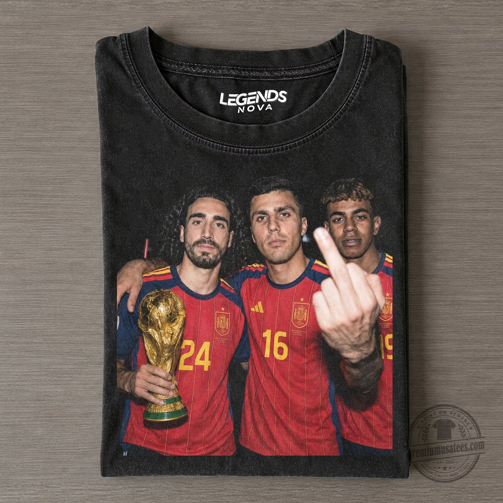 Lamine Yamal Marc Cucurella Rodri Spain Football World Cup Champions T-Shirt