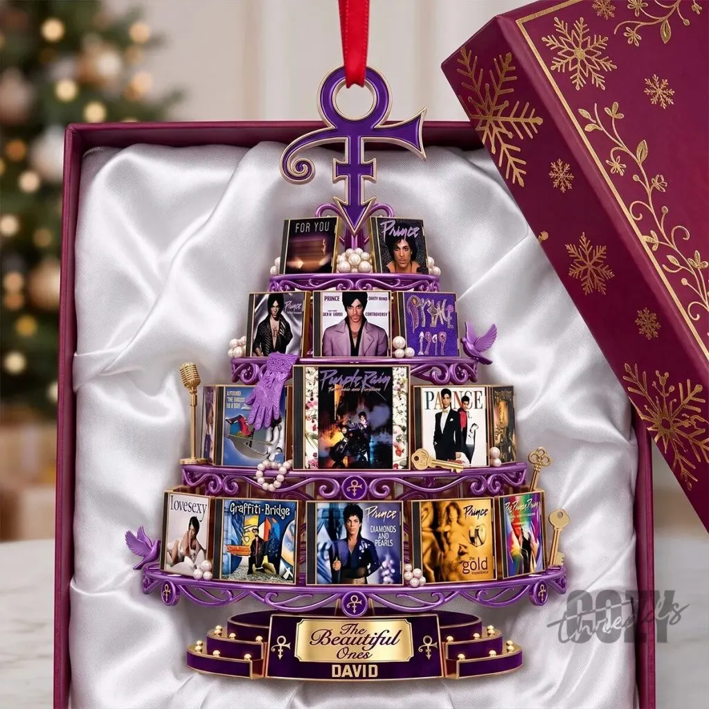 Prince Album Covers Christmas Tree Ornament, The Beautiful Ones David Prince Album Covers Christmas Tree Ornament, The Beautiful Ones David