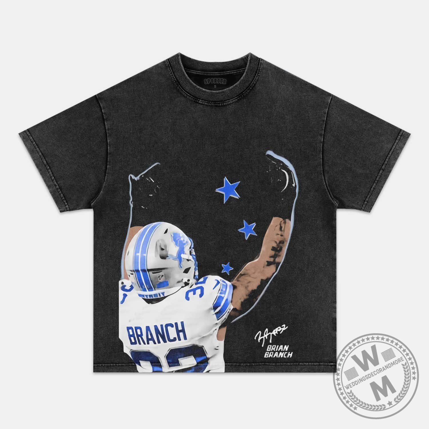 Brian Branch Detroit Lions Football Player Graphic T-Shirt