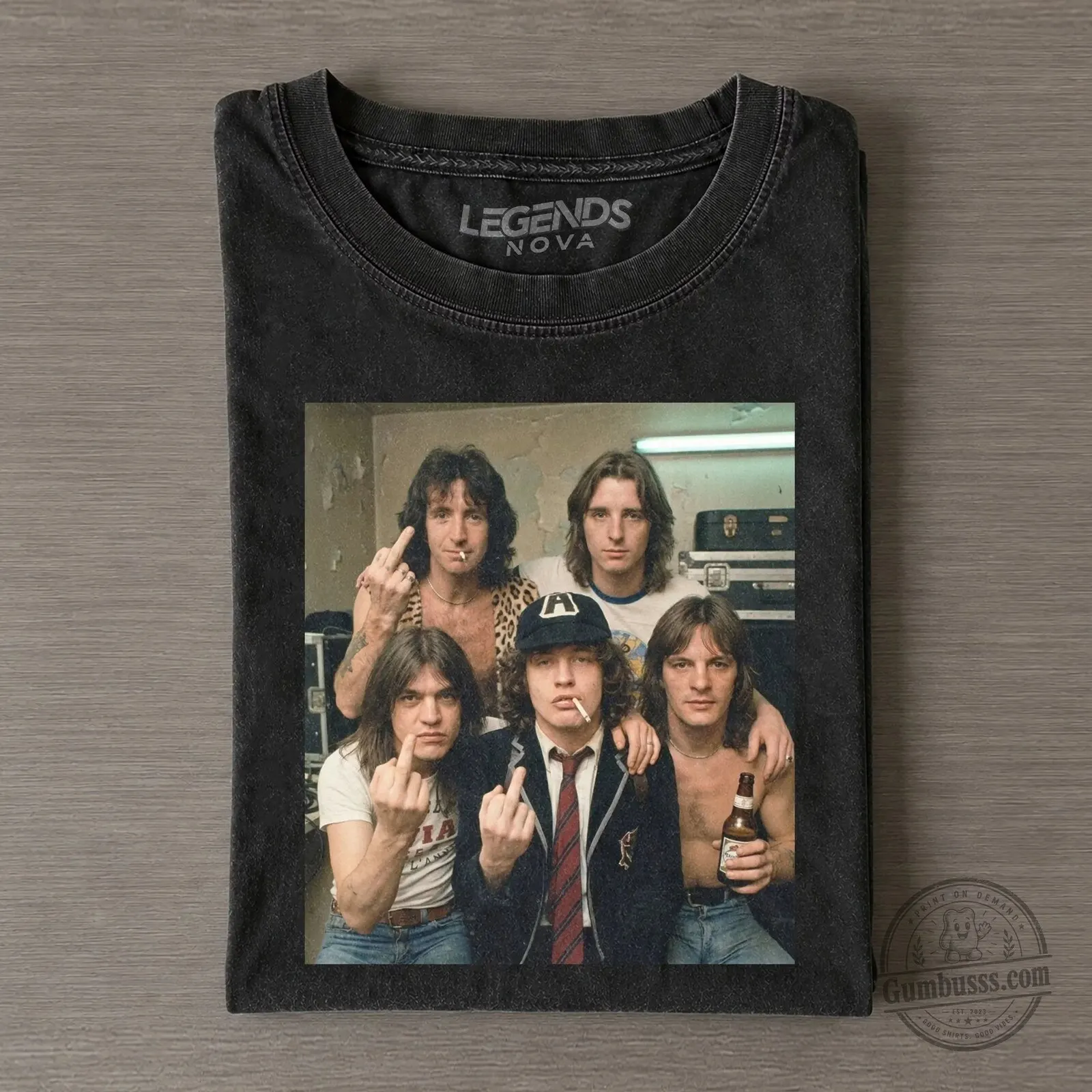 ACDC Vintage Rock Band Graphic T-Shirt