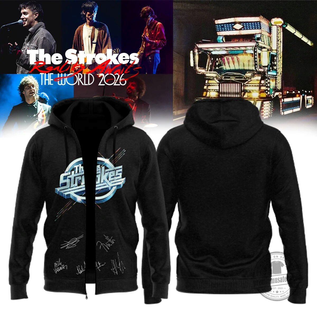 The Strokes Reality Awaits World Tour 2026 Signature Zip Hoodie