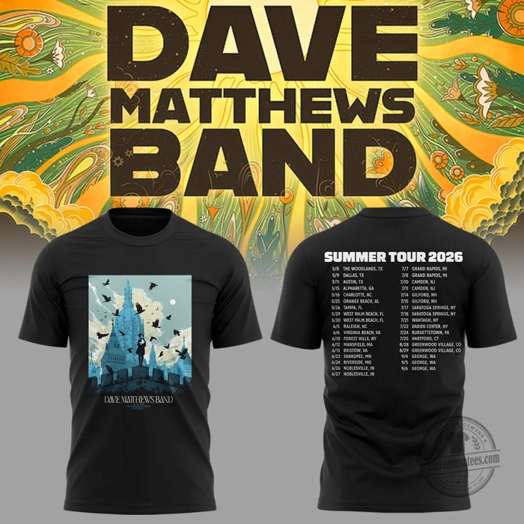Dave Matthews Band Summer Tour 2026 Hartford Concert T-Shirt Dave Matthews Band Summer Tour 2026 Hartford Concert T-Shirt