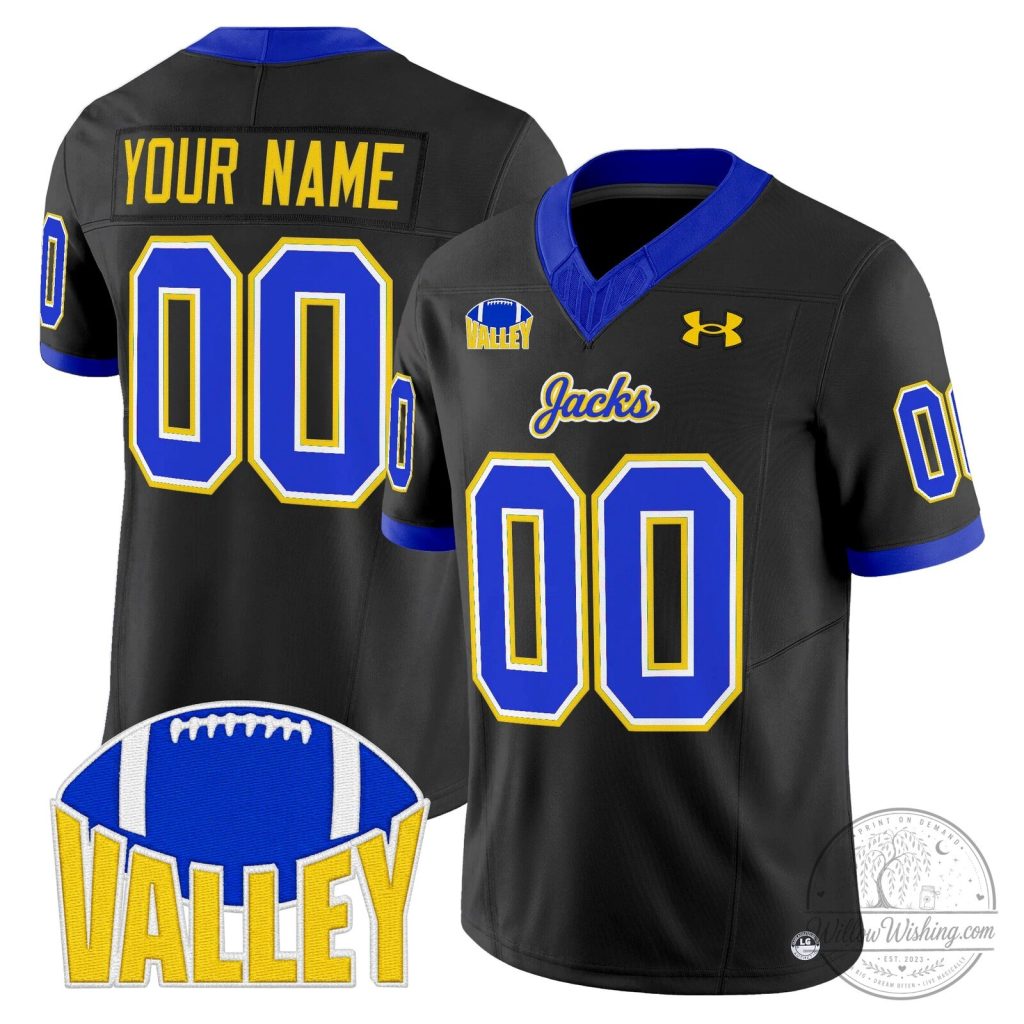 South Dakota State Jackrabbits Custom Black Football Jersey South Dakota State Jackrabbits Custom Black Football Jersey