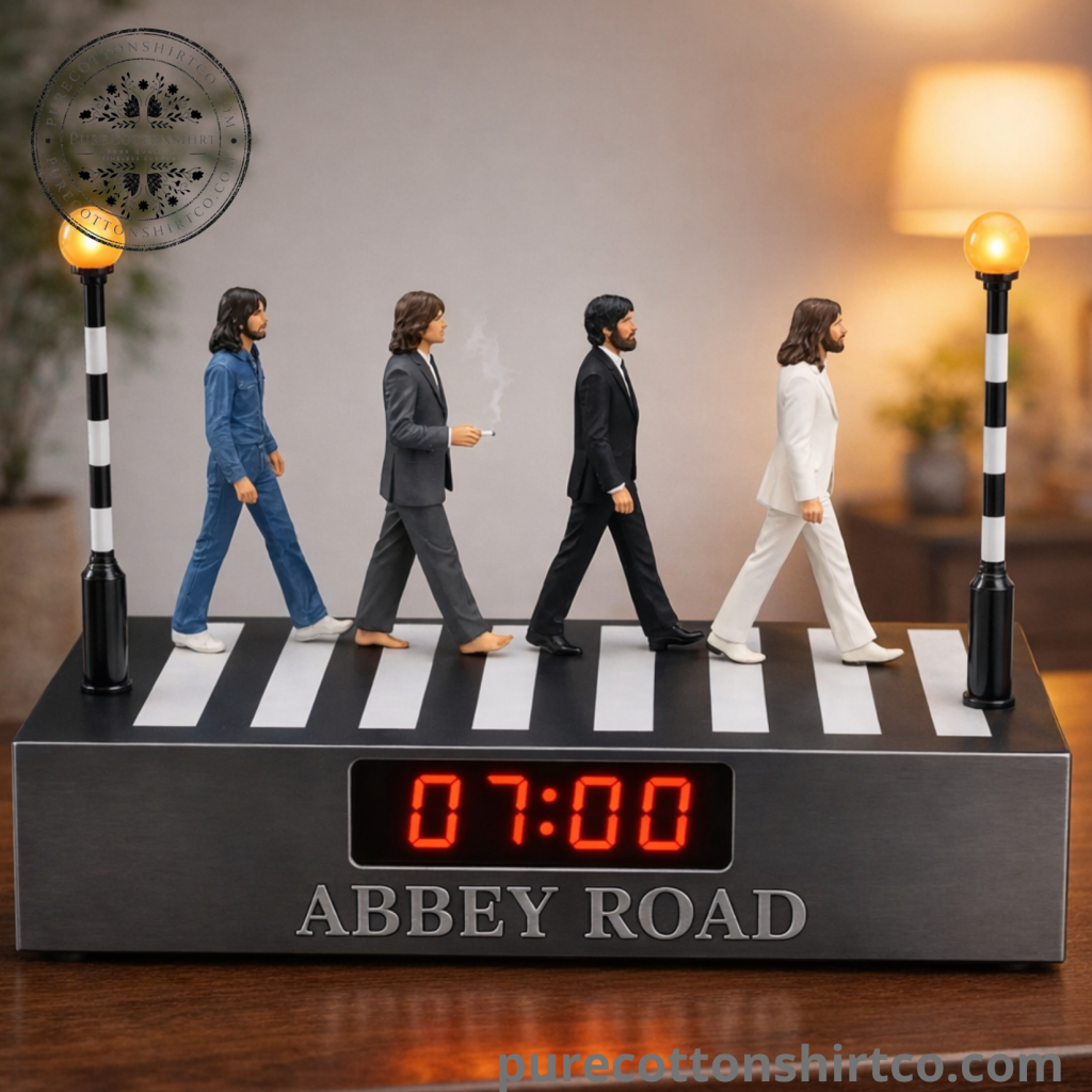 The Beatles Abbey Road Album Cover Digital Desk Clock - Rock Music Decor (1) The Beatles Abbey Road Album Cover Digital Desk Clock – Rock Music Decor