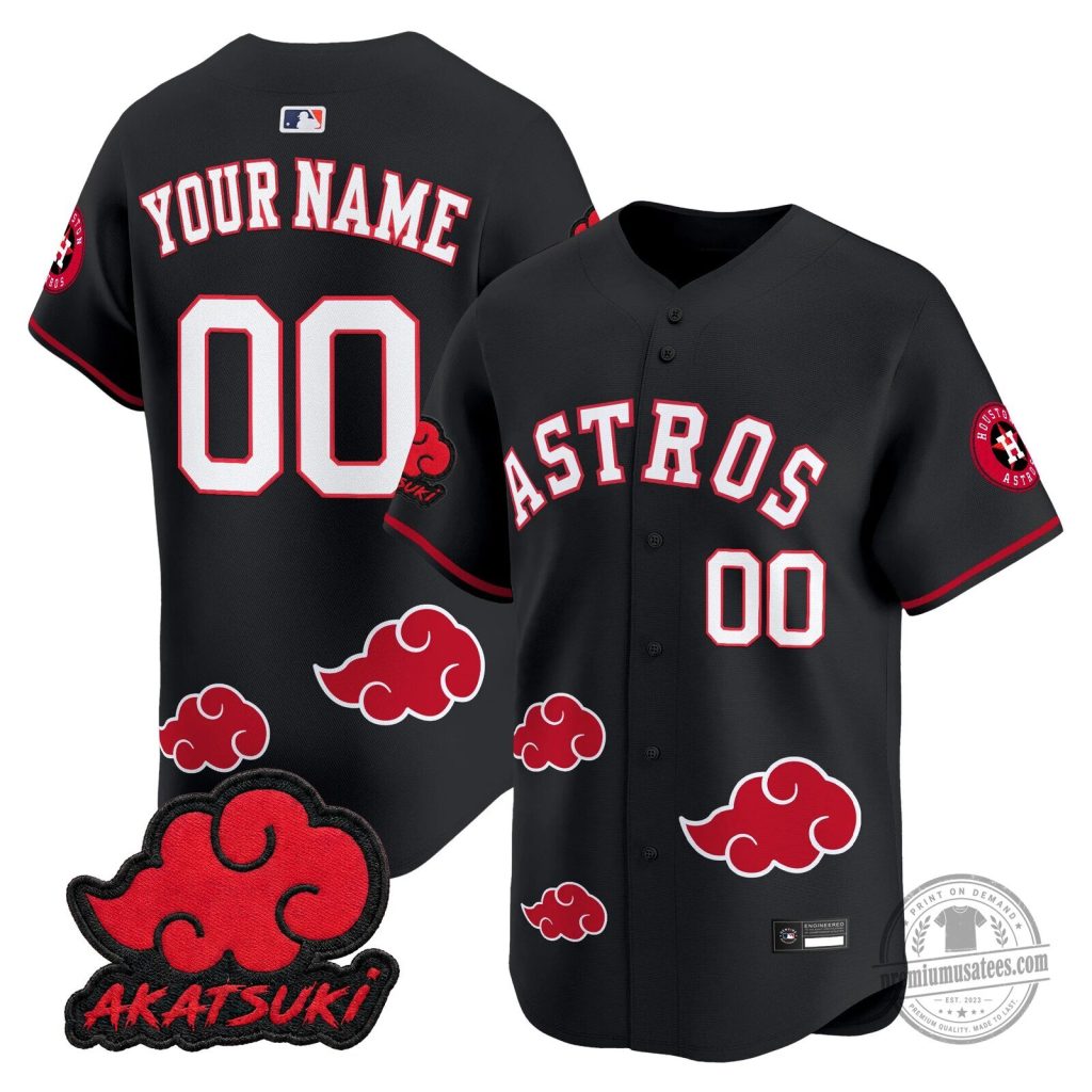 Houston Astros Naruto Akatsuki Edition Black Baseball Jersey Houston Astros Naruto Akatsuki Edition Black Baseball Jersey