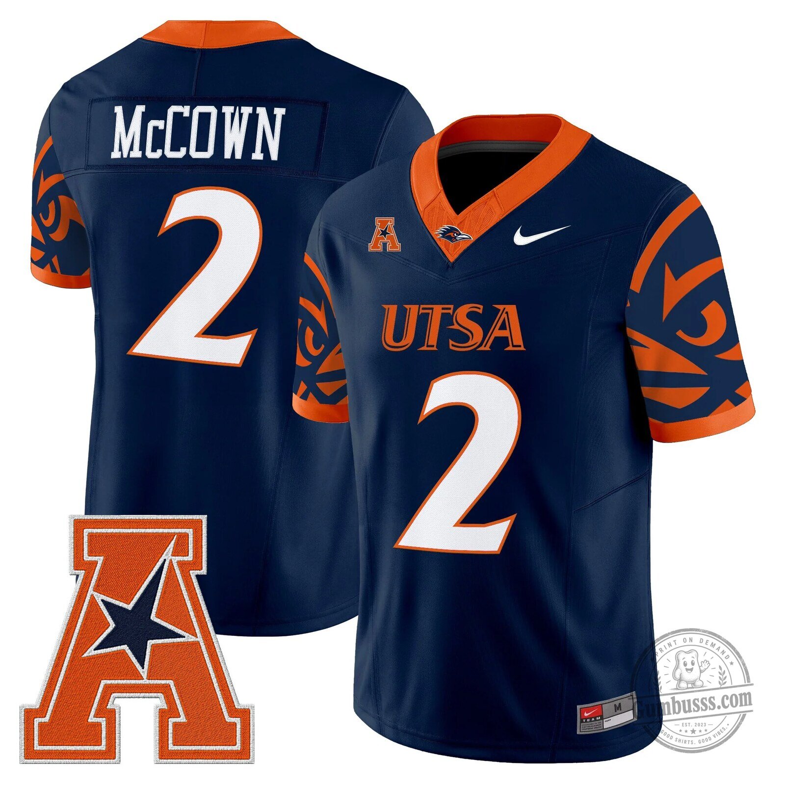 UTSA Roadrunners McCown Number 2 Football Team Jersey 1 UTSA Roadrunners McCown Number 2 Football Team Jersey