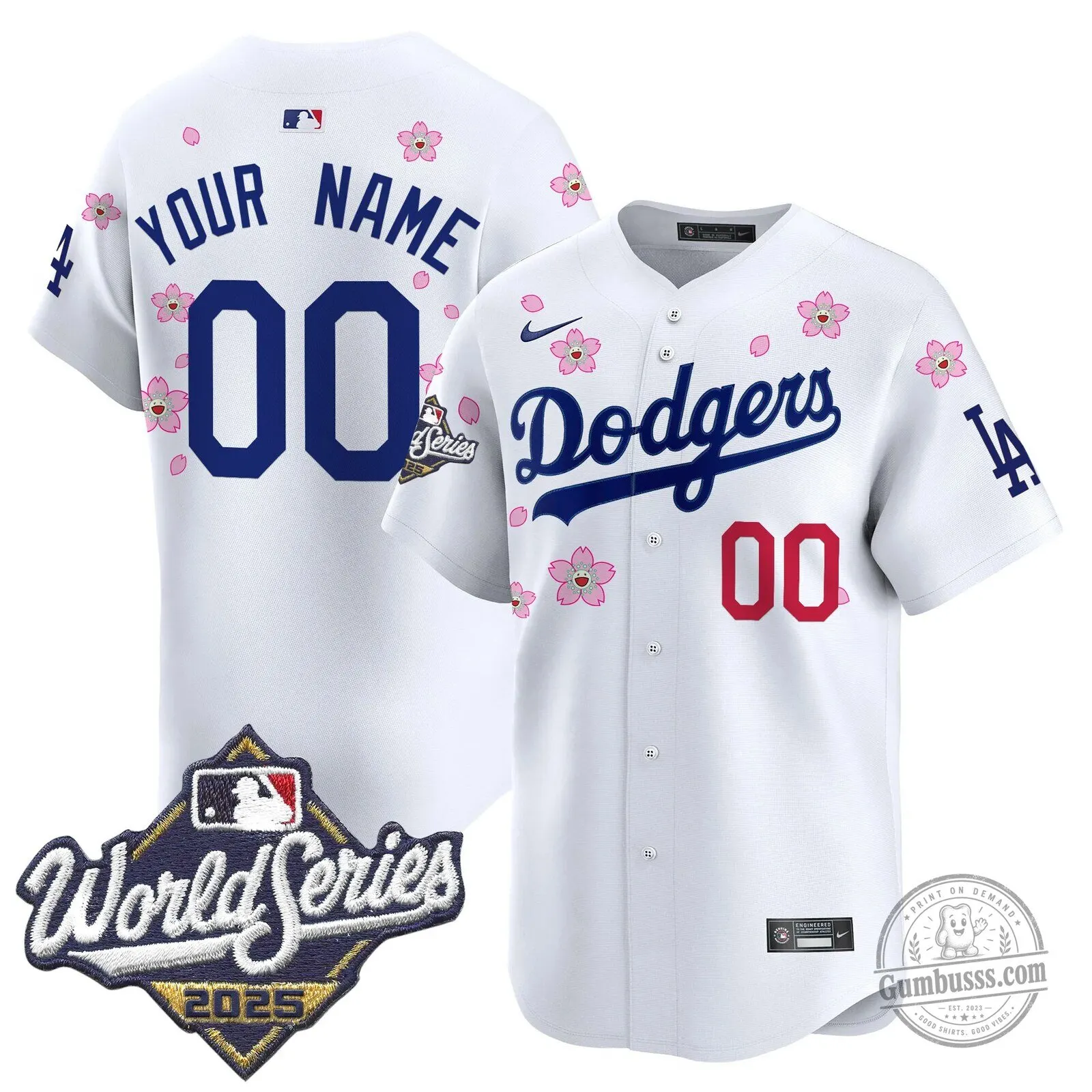 Los Angeles Dodgers 2025 World Series Tokyo Cherry Blossom Baseball Jersey
