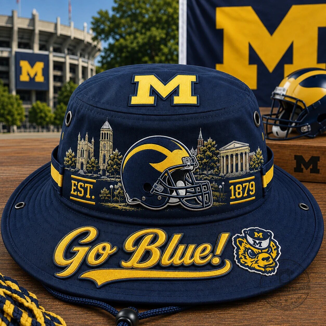 Michigan Wolverines Go Blue College Football Bucket Hat